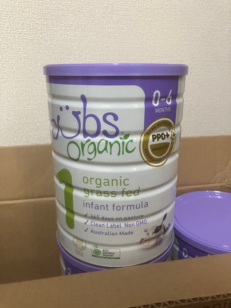 オーガニック グラスフェッド 粉ミルク ステップ1 Bubs 3缶セット0-6m