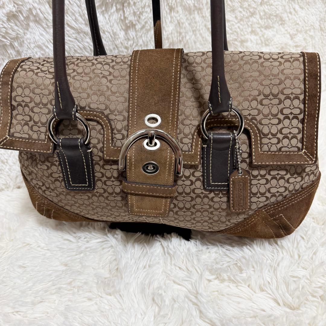 coach ソーホー　スエード　ハンドバッグ　ミング　シグネチャー