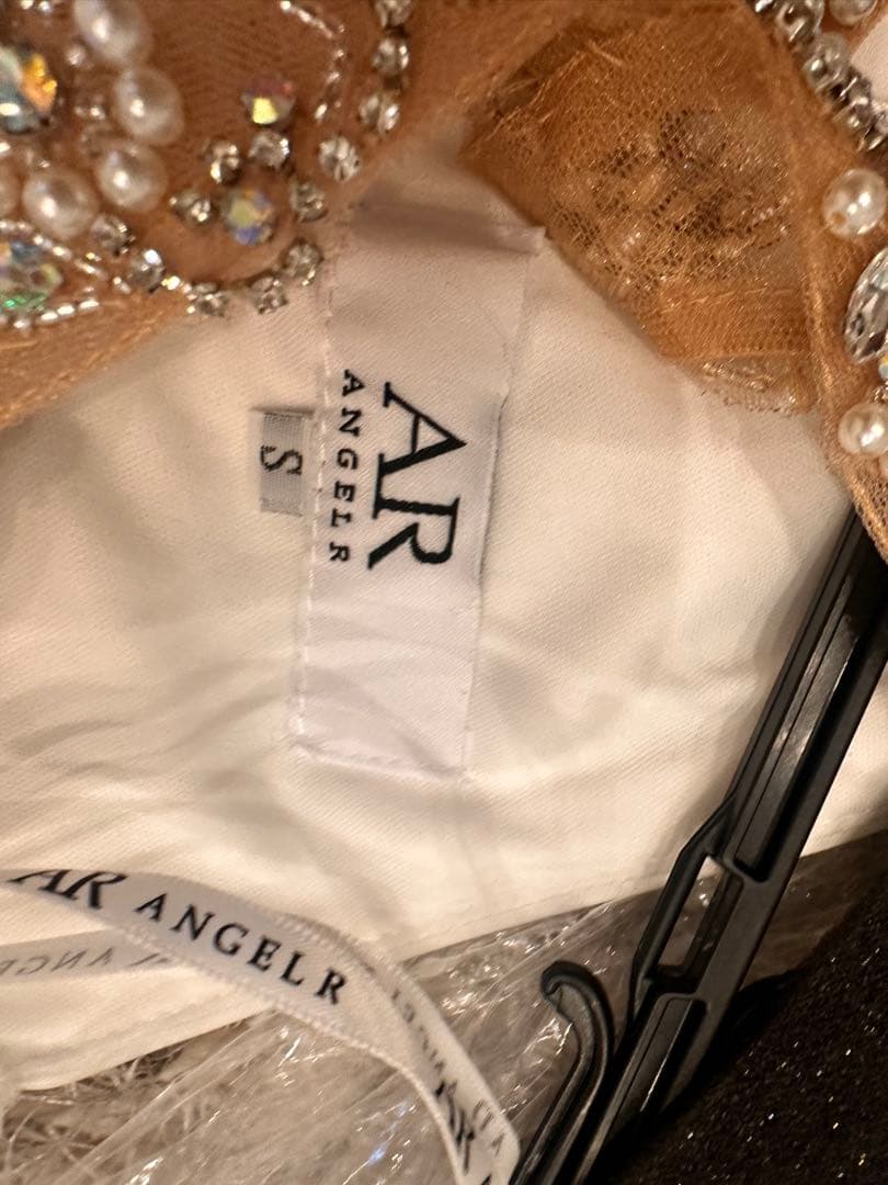 ホワイトビジューネックタイトドレスAngelR