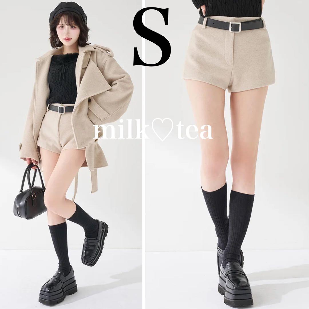 新品タグ付 ダーリッチ メルトンミドルショートパンツ ベージュ Sサイズ