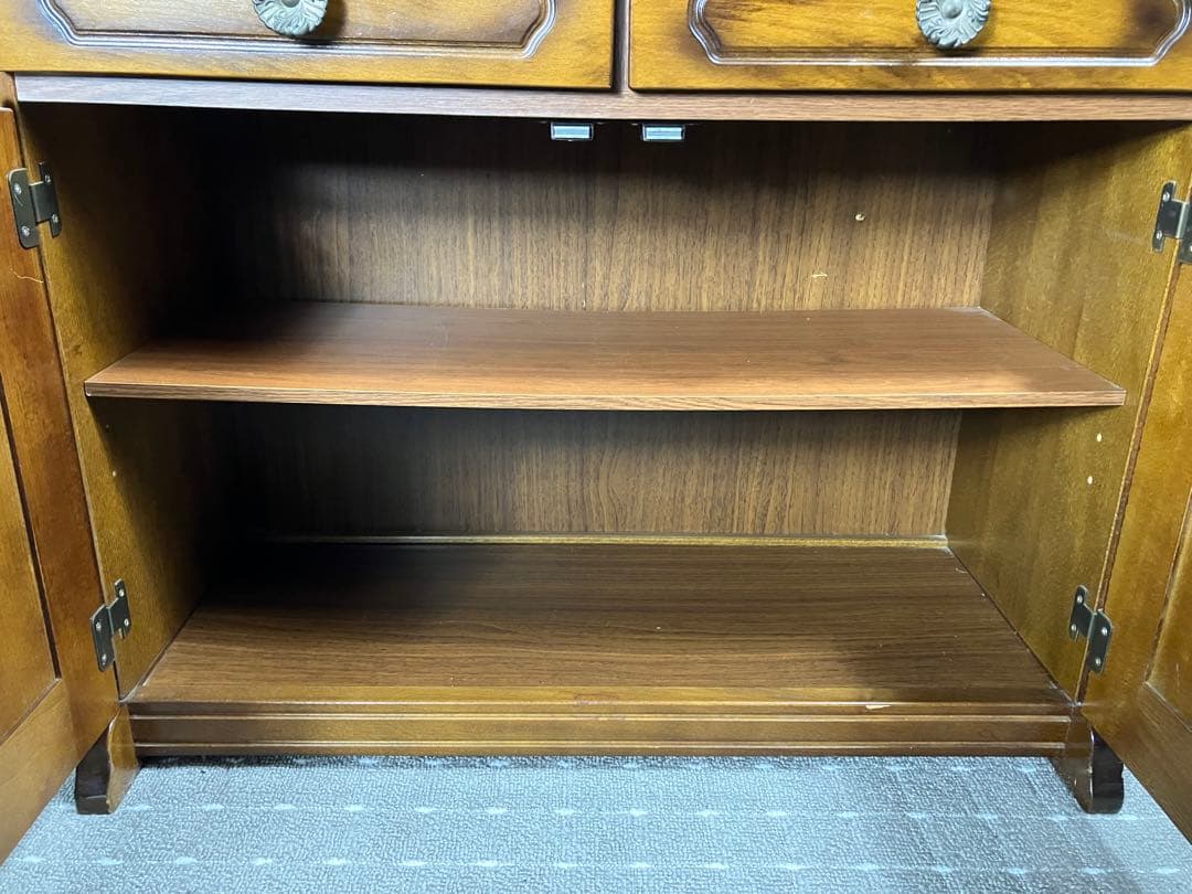 最終値下げ　カリモク コロニアル サイドチェスト / レトロ電話台 キャビネット