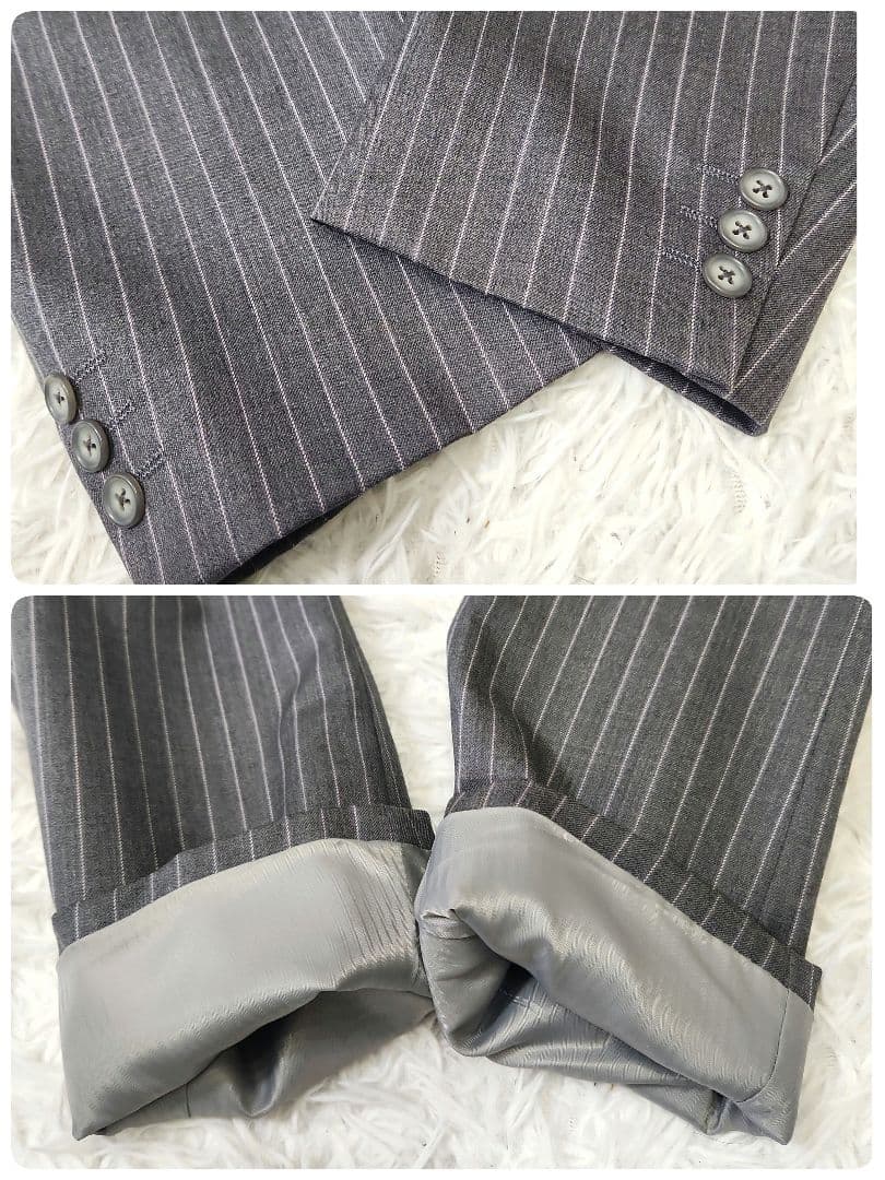 大きいサイズ ウエスト最大118cm オーダースーツ ダブル アジャスター付き