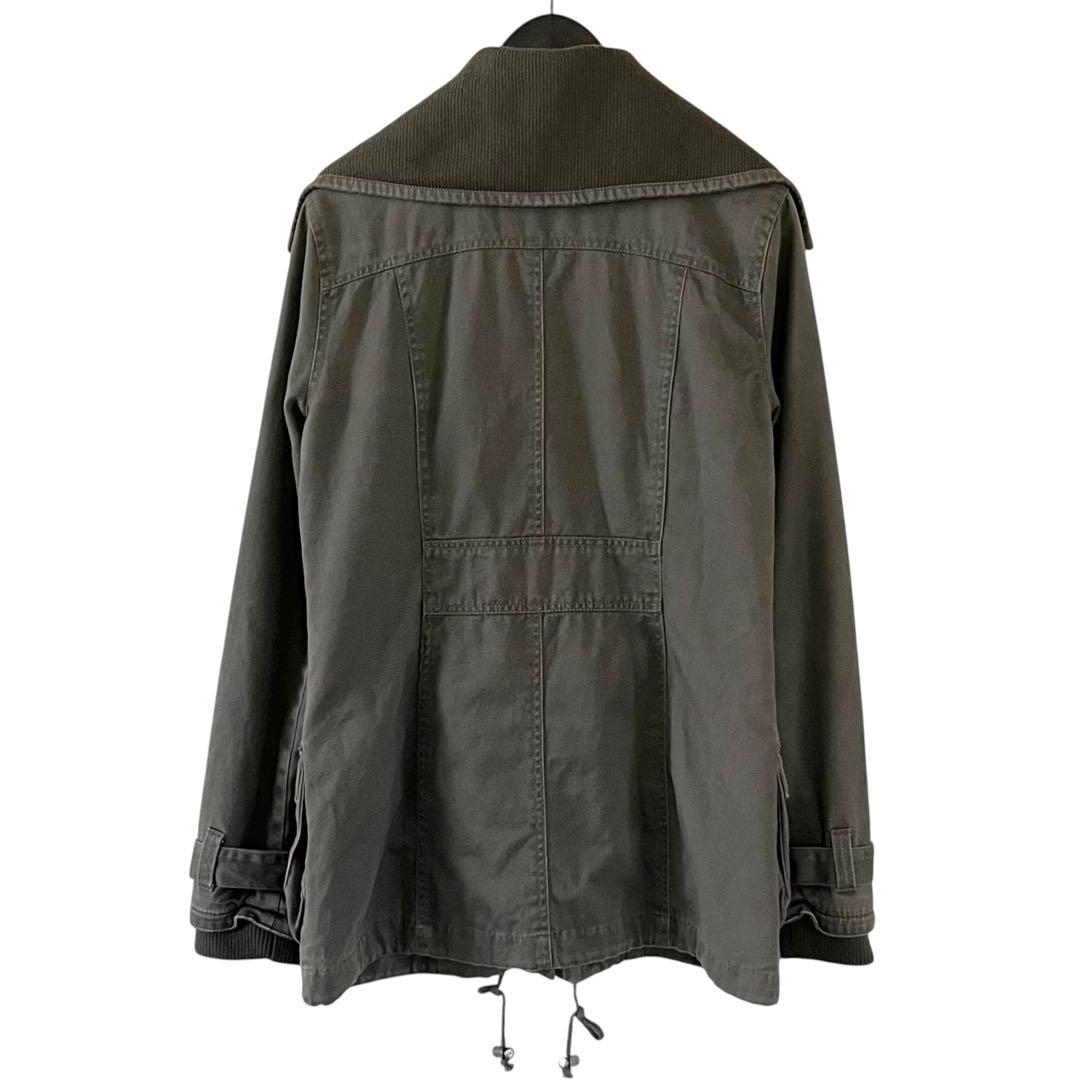 00s y2k グランジ リブ襟 ミリタリー コート 平成ギャル ダブルジップ