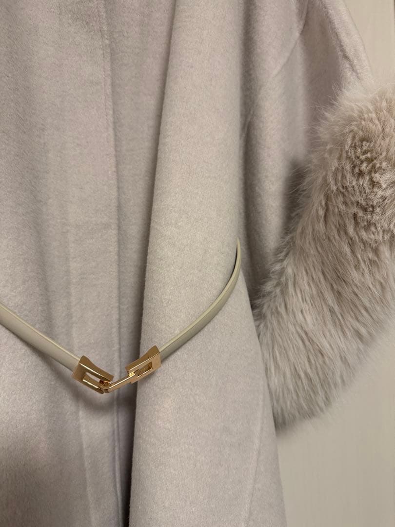 SNIDEL ファー付きミドルケープコート