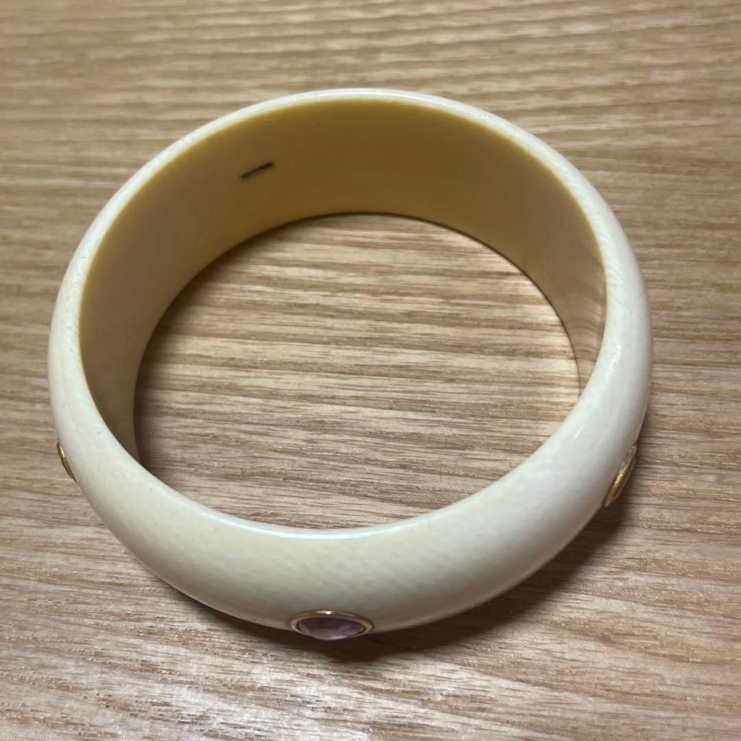 k14 アイボリー　天然素材　バングル