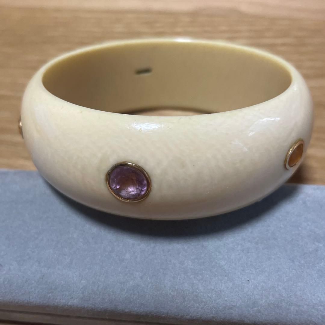 k14 アイボリー　天然素材　バングル