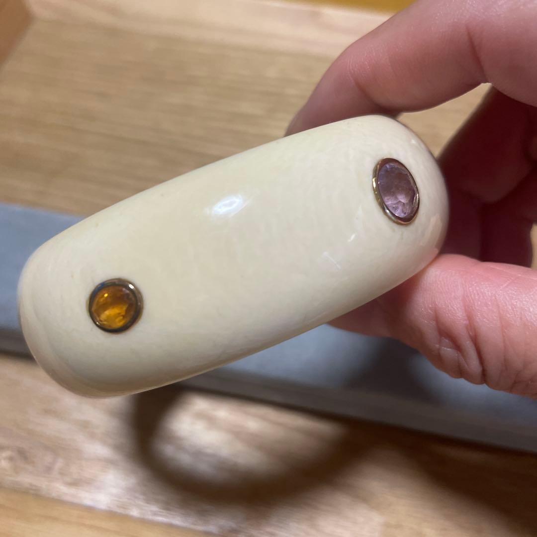 k14 アイボリー　天然素材　バングル