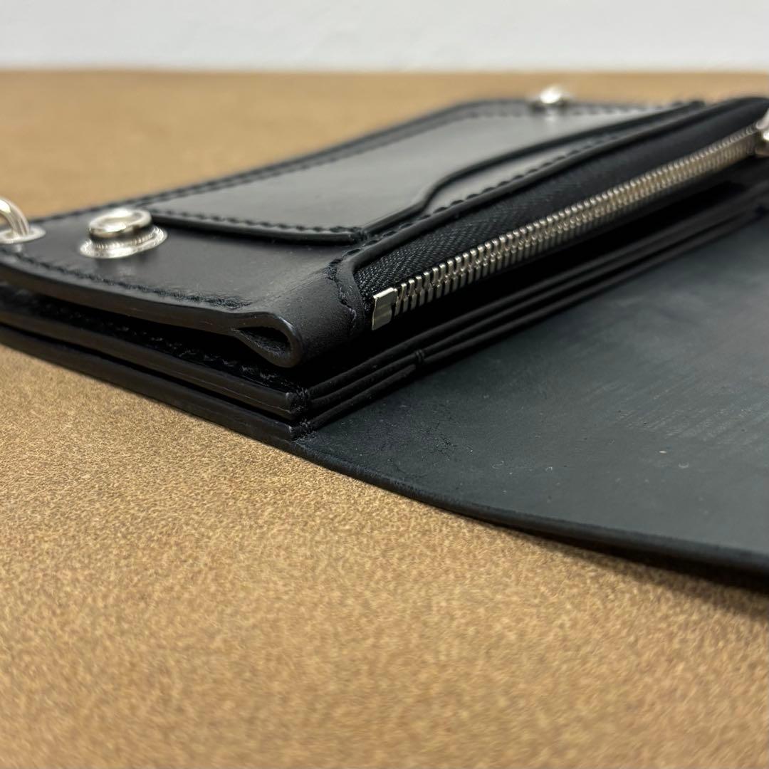 【アウトレット】　ホースバット　トラッカーウォレット　ミドル　黒　3層　コミペル