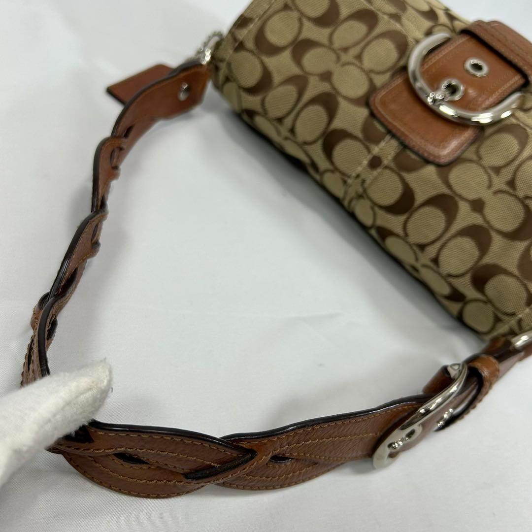 【極美品】コーチ 11862 ソーホー ワンハンドバッグ レザー キャンバス 茶