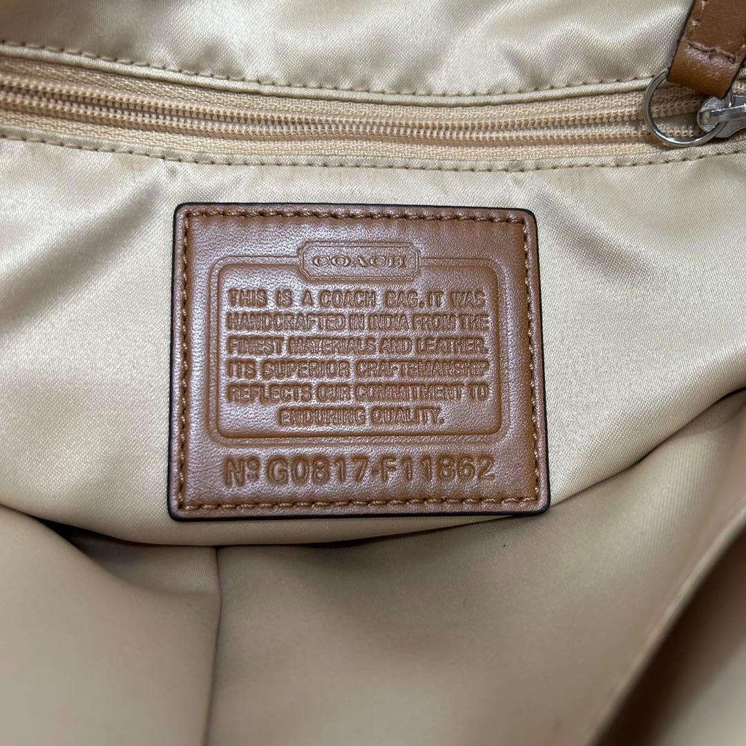 【極美品】コーチ 11862 ソーホー ワンハンドバッグ レザー キャンバス 茶