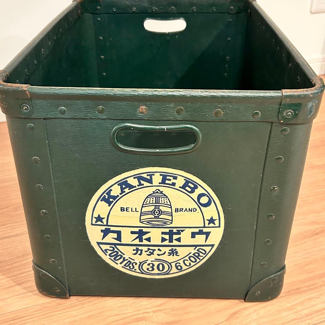 カネボウ カタン糸 昭和レトロ 古いボテ箱 レトロ雑貨　アンティーク