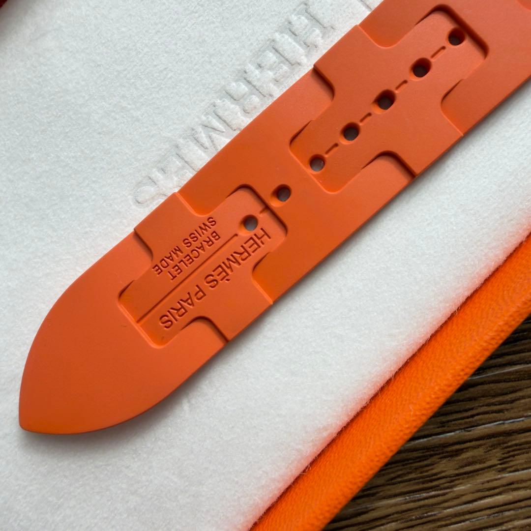 2968 Apple Watch エルメス　オレンジ　キリム　ラバーバンド