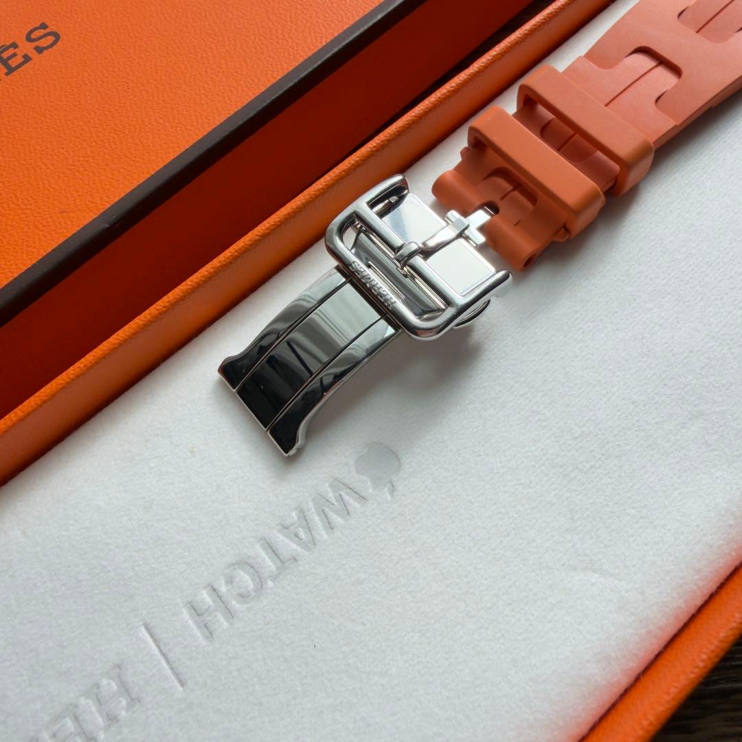 2968 Apple Watch エルメス　オレンジ　キリム　ラバーバンド