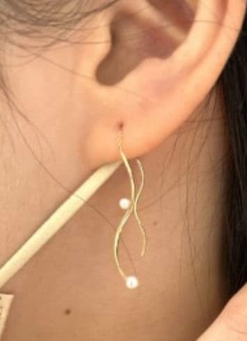 【STAR JEWELRY】パール ロングピアス(片耳用)