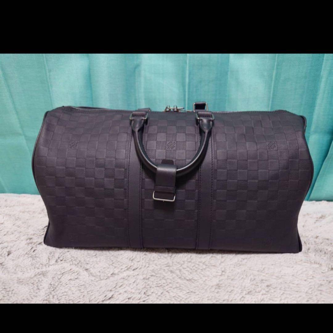 超美品　ルイヴィトン　ダミエ・アンフィニ　キーポル・バンドリエール45 オニキス