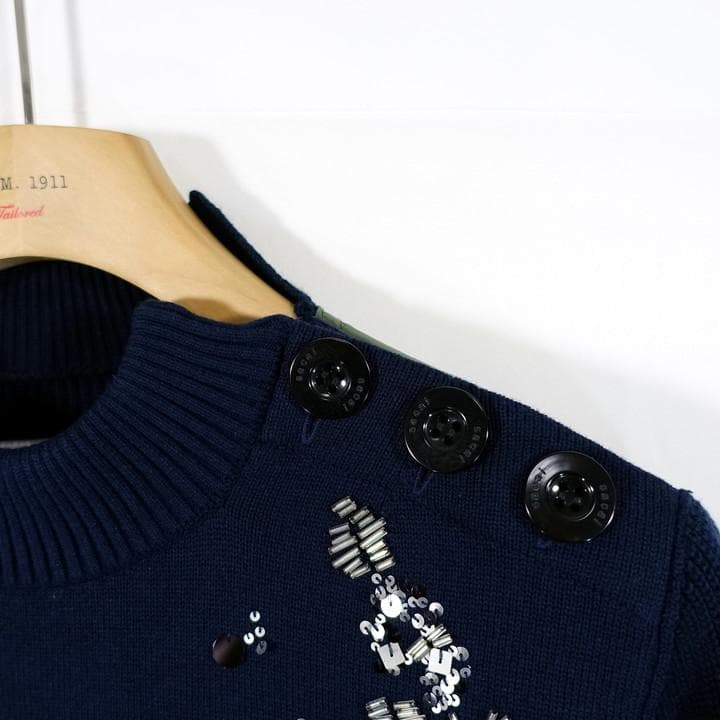 ★1517★サカイ　スパンコール　ドッキングニット　sacai