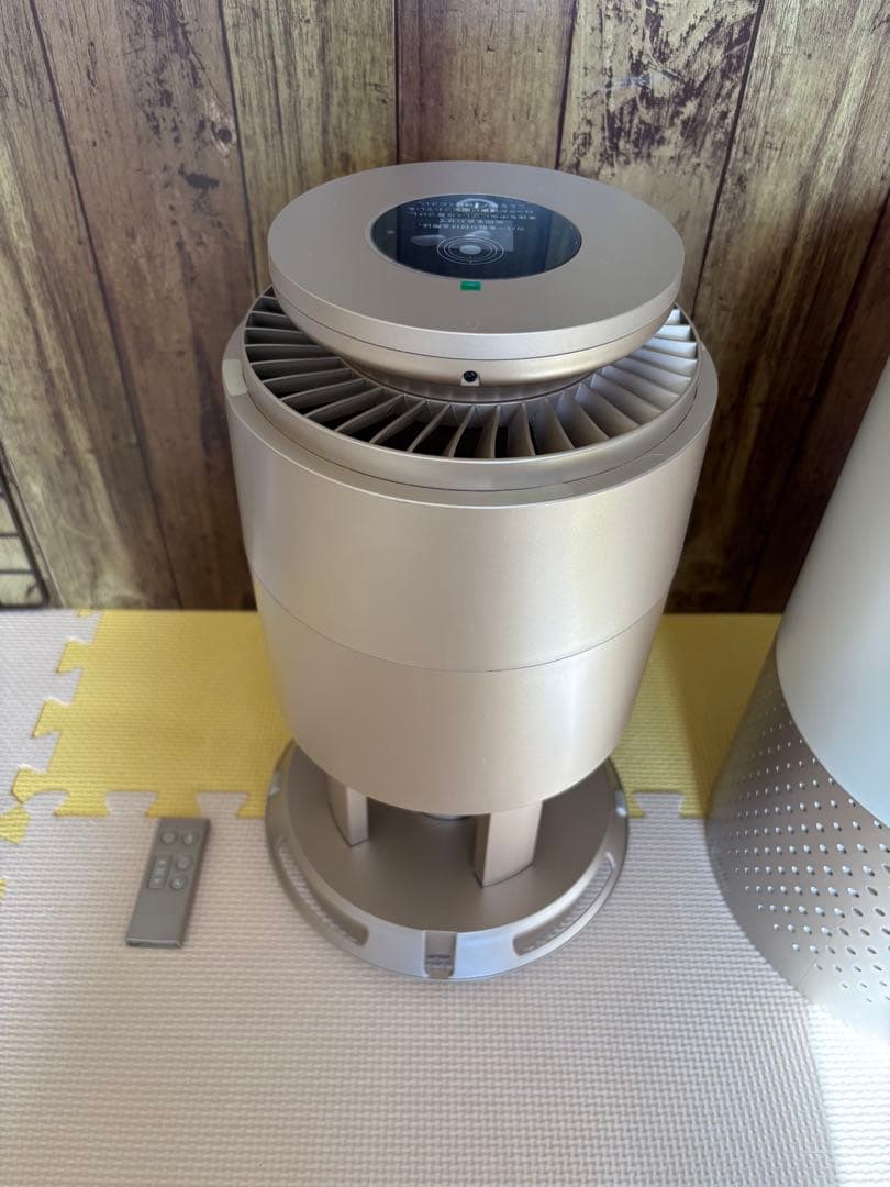 中古 Pety 空気清浄機 円筒形 ホワイト/ゴールド