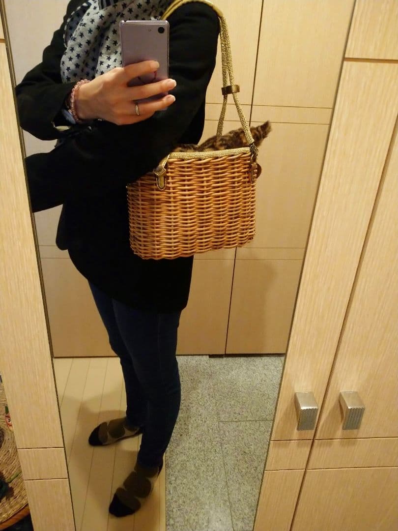 エバゴスかごバッグ・ファー付き