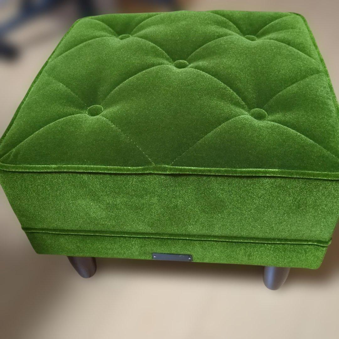 カリモク60　オットマン　モケットグリーン　取扱説明書付き