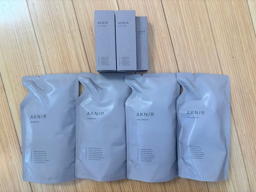 AKNIR シャンプートリートメント詰め替え4個&スカルプセラム 2個 セット