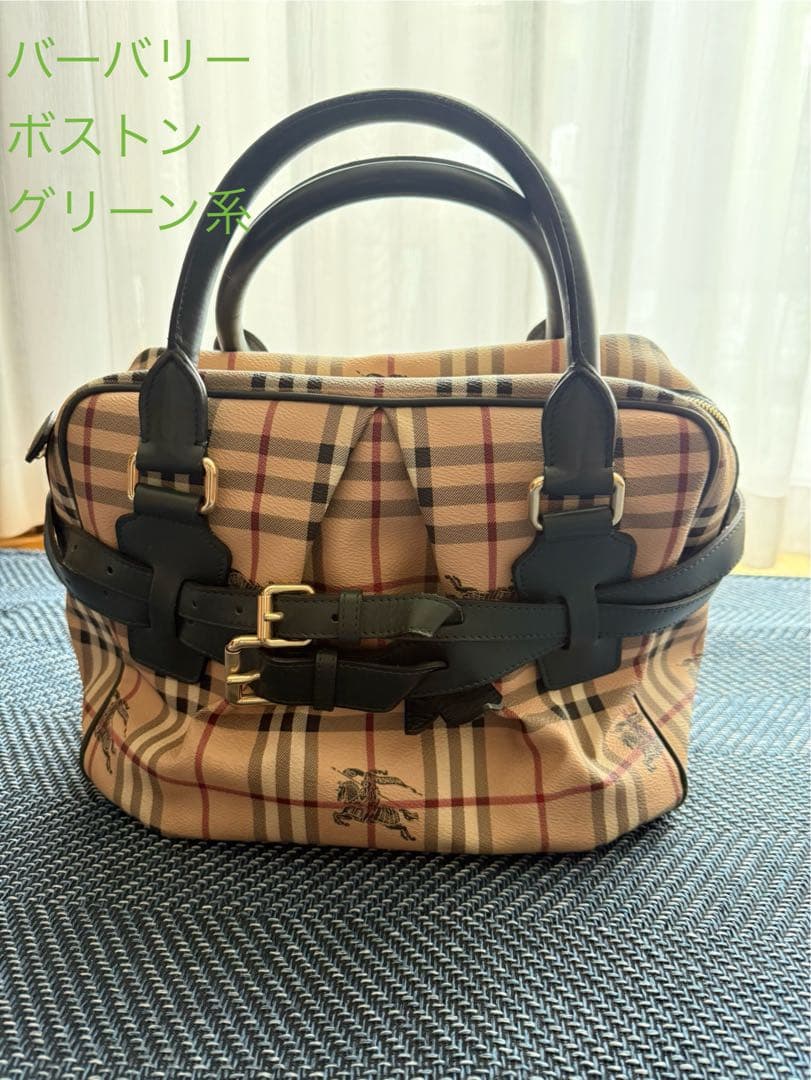 バーバリー　チェック柄　イタリア製　ボストンバッグ