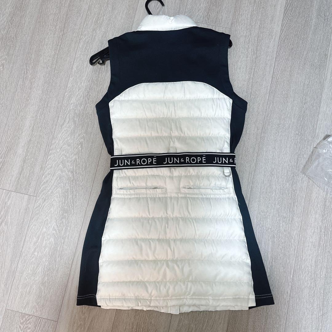 JUN & ROPE’ ダウンベストワンピース　ホワイト/ネイビー