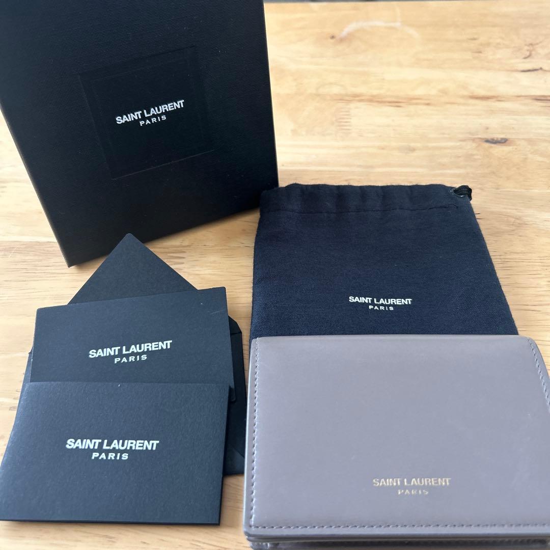 SAINT LAURENT グレー 名刺入れ