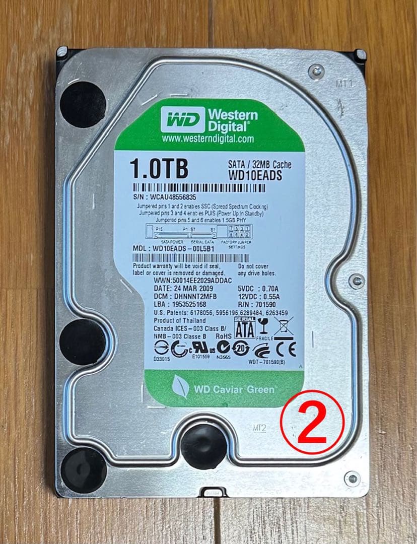 Western Digital 3.5” HDD 1TB SATA [4個]