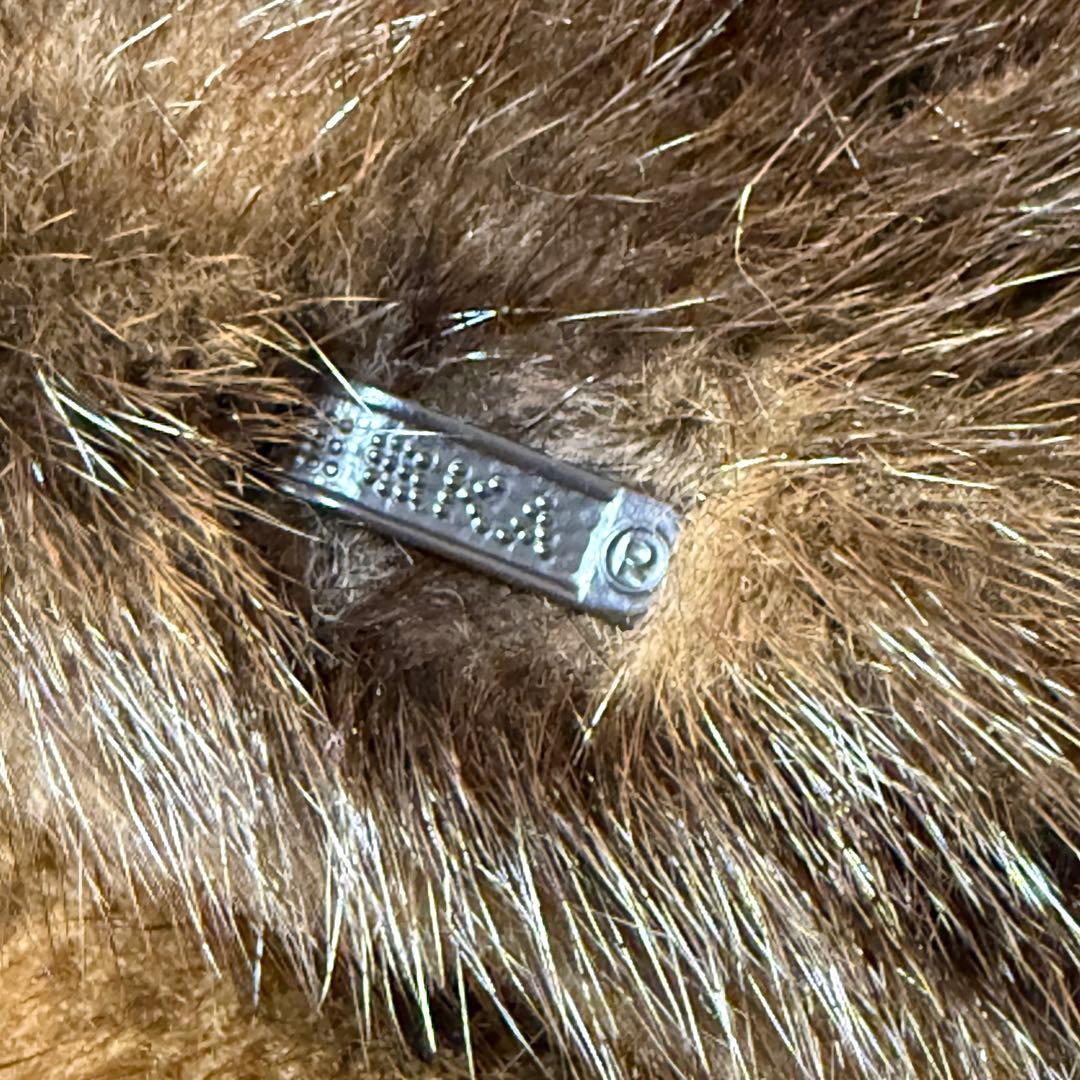 EMBA エンバ ミンク 本毛皮 ファーコート ダークブラウン L相当 艶