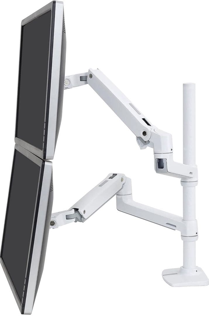 デュアルモニターアーム クランプ式 ホワイト