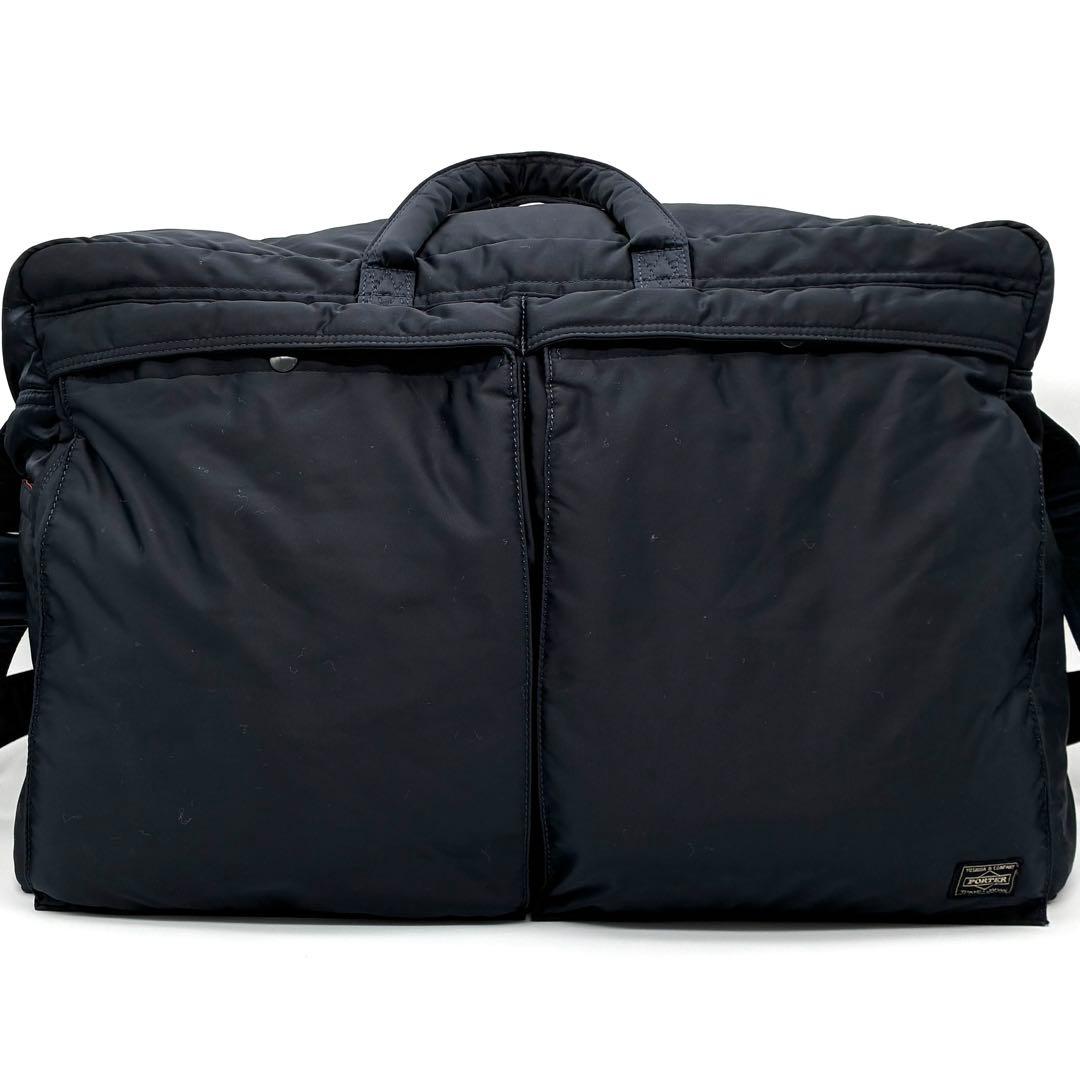 美品 ポーター タンカー 2way ボストン ダッフルバッグ アイアンブルー