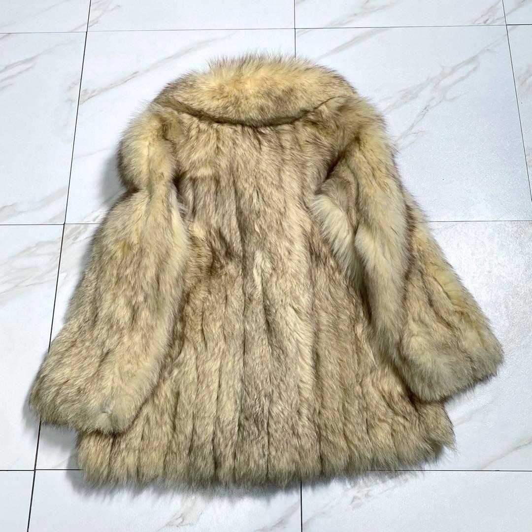 希少♡ヴィンテージ 高級毛皮 ゴールデンフォックスファーコート ショールカラー