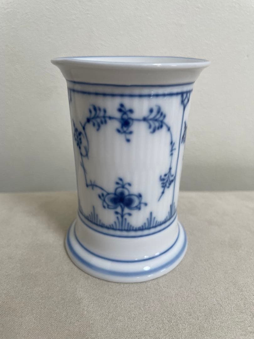 送料込希少　ロイヤルコペンハーゲン　ブルーフルーテッド美品ペン立て　花瓶小物入れ