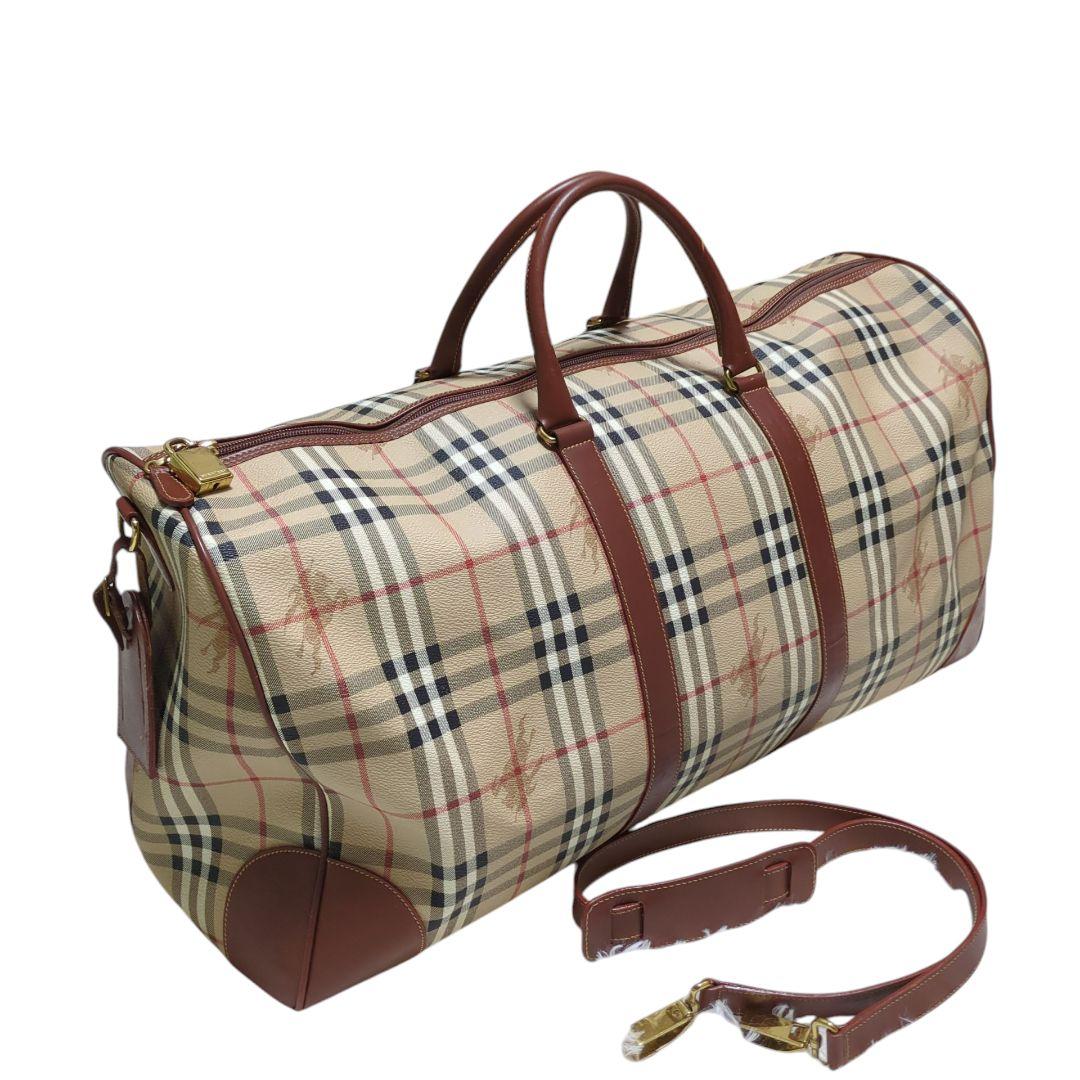 BURBERRY　ボストンバッグ　大容量　ノバチェック　男女兼用