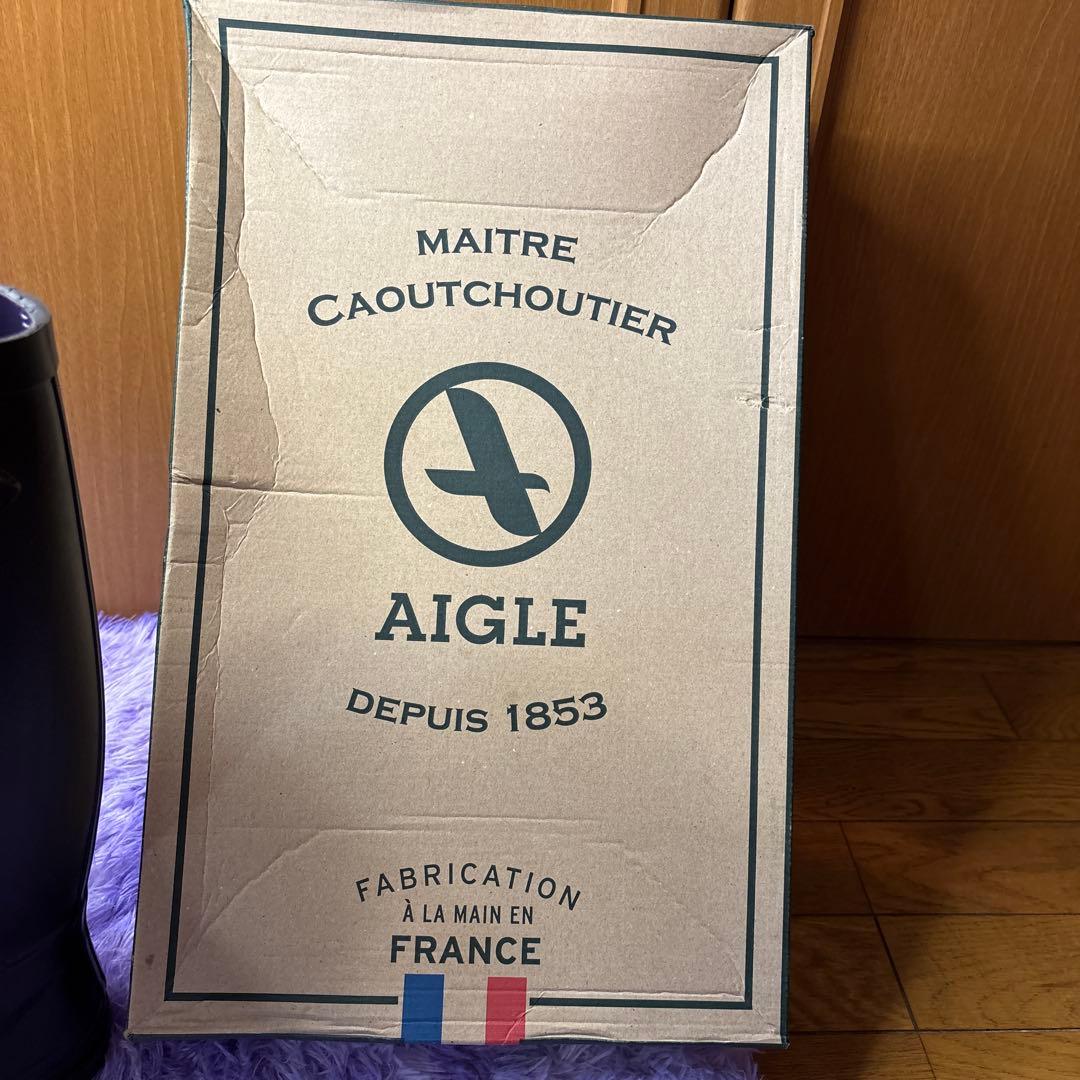 半額‼️AIGLE ブラック レインブーツ