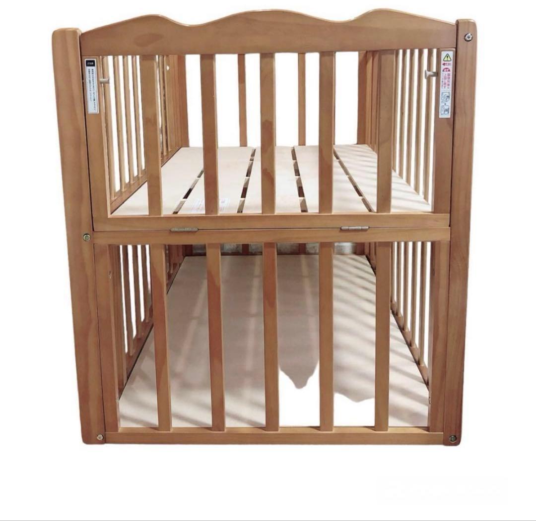 大和屋 yamatoya ラプス Wオープン すのこ ベビーベッド 木製