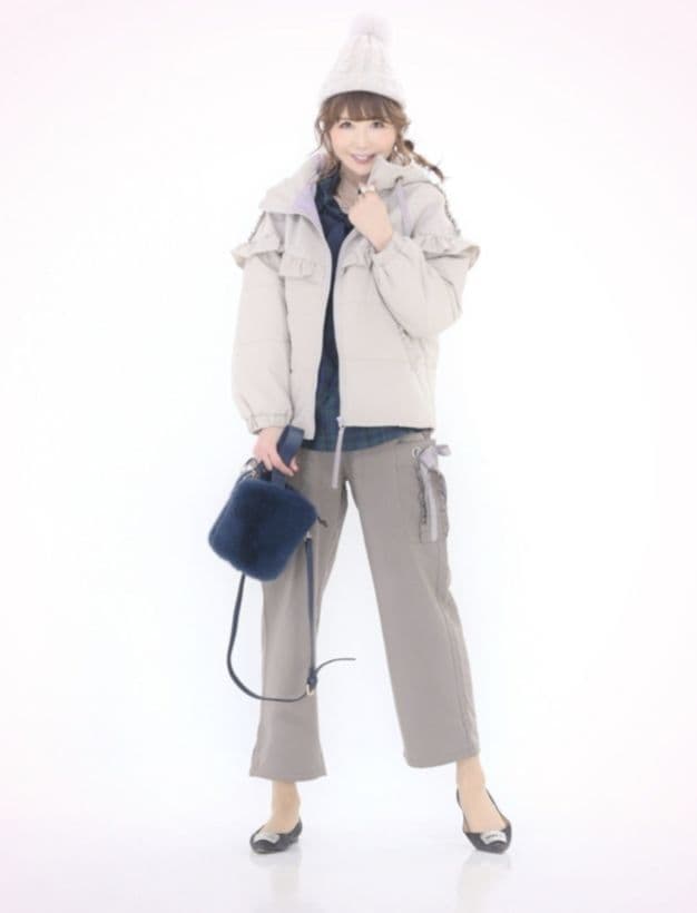 【専用】アンドラブ　＆LOVE異素材MIXの中わたふりるブルゾン