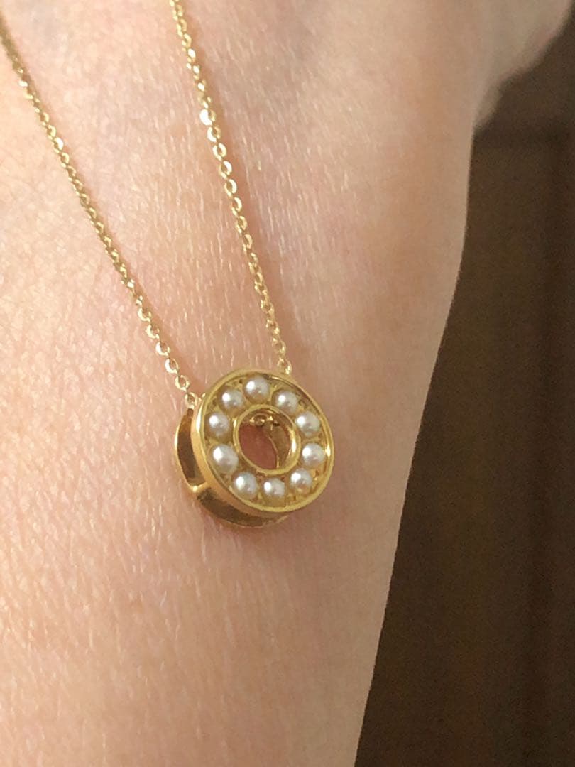 激レア　アガットK18 パール　サークルチャーム