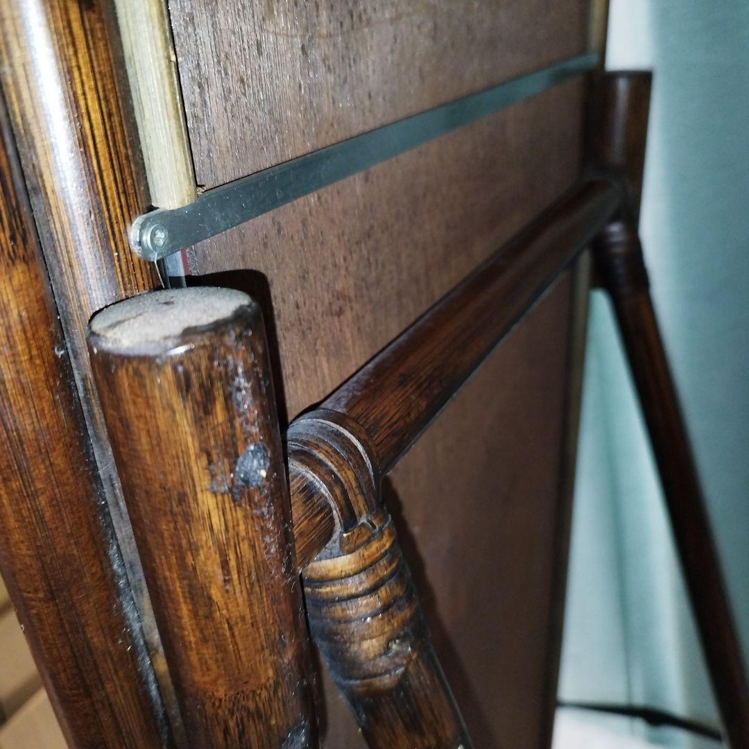 p*l様 レトロ　　ラタン　スタンドミラー　姿見