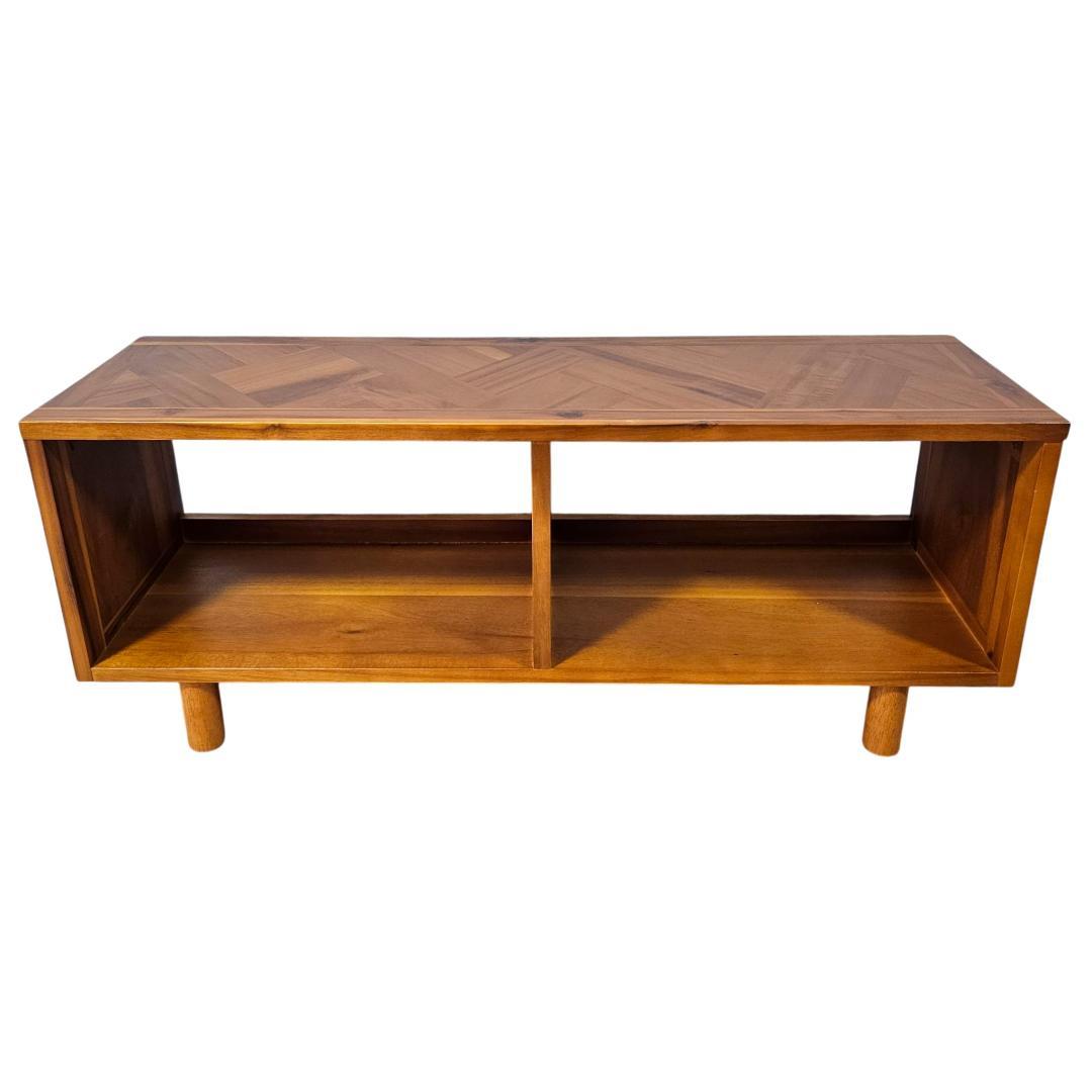 木製 TVボード ローボード 寄木 ヘリンボーン風 天板 収納付き テレビ台