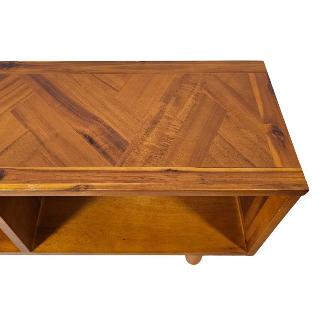 木製 TVボード ローボード 寄木 ヘリンボーン風 天板 収納付き テレビ台