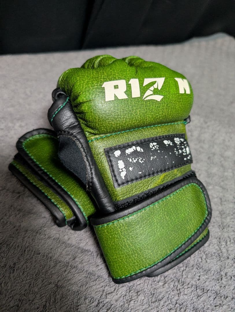 RIZIN グリーン オープンフィンガーグローブ　Sサイズ