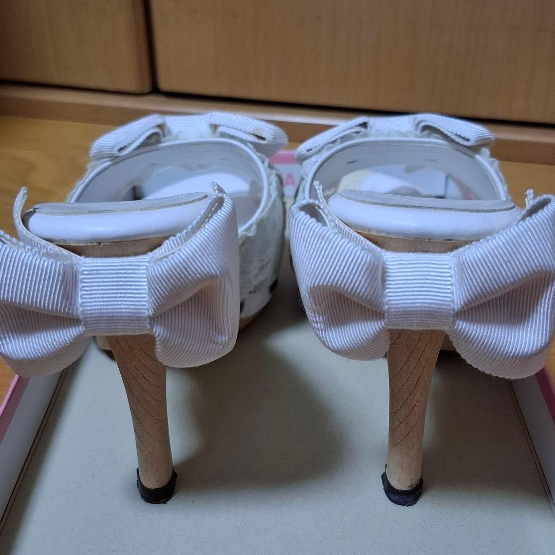 Jesus Diamante ホワイトリボンミュール