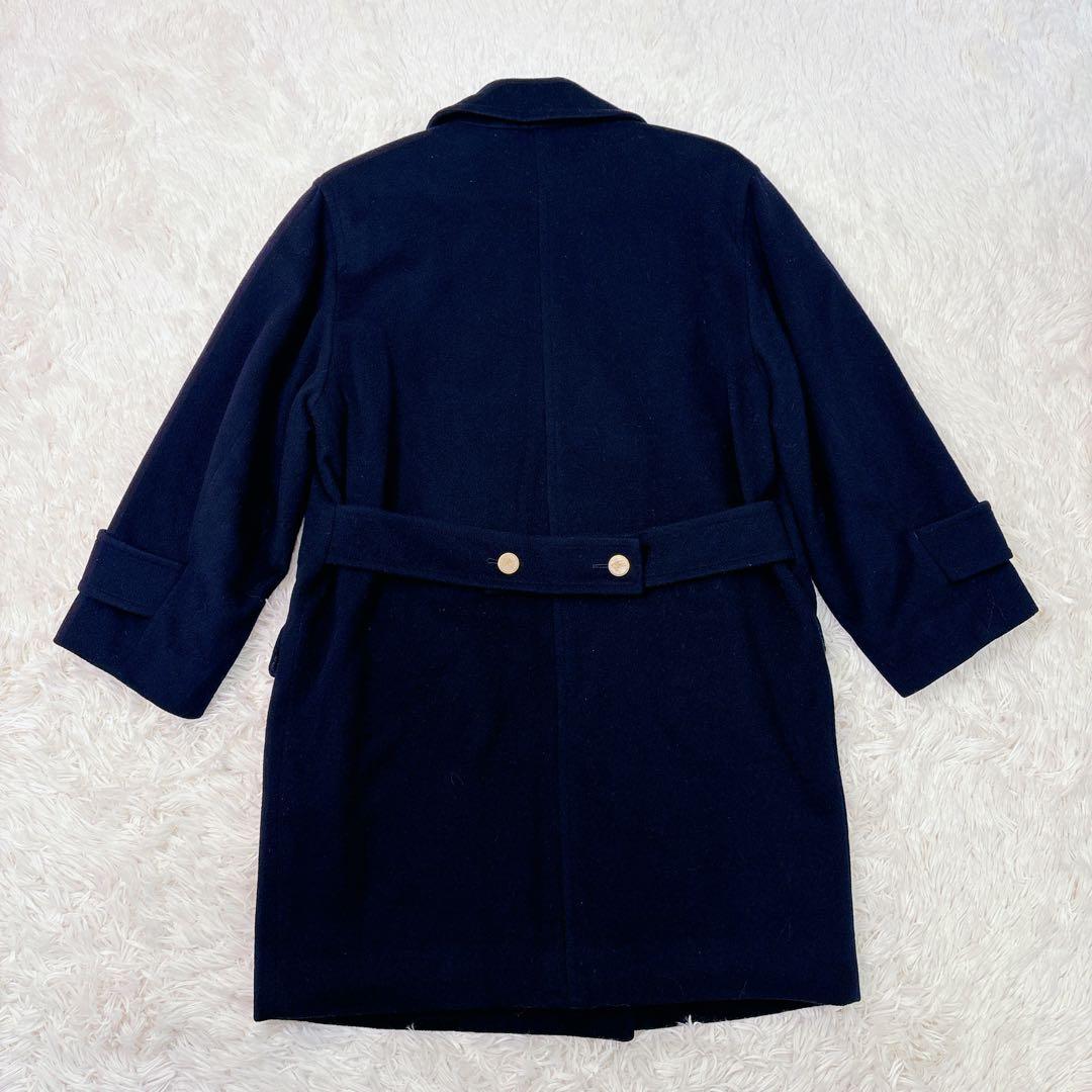 美品！ バーバリーズ 白タグ 紺 ピーコート M L相当 ウール ダブル