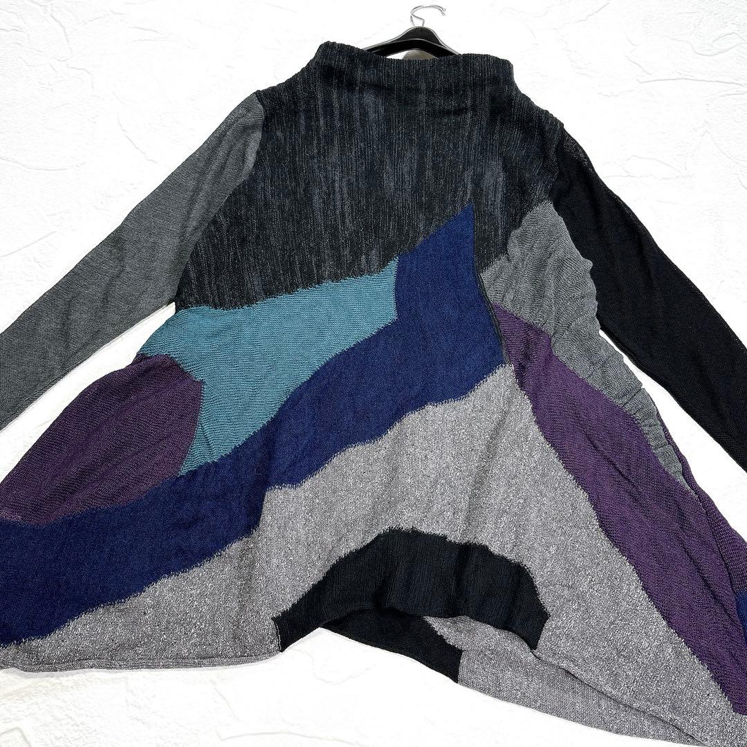 ✨タグ付き✨芽風　センソユニコ　ニット　チュニック　変形　パッチワーク　シルク混