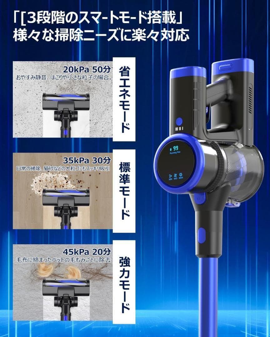 コードレス掃除機 LEDライト サイクロン式 家庭用・車用 ハンディ