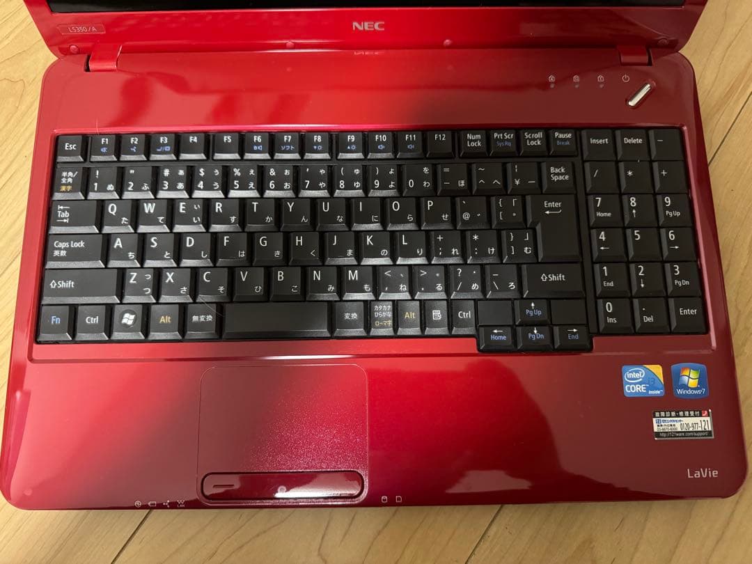 NEC ノートパソコン PC-LS350AS1TR（レッド系）