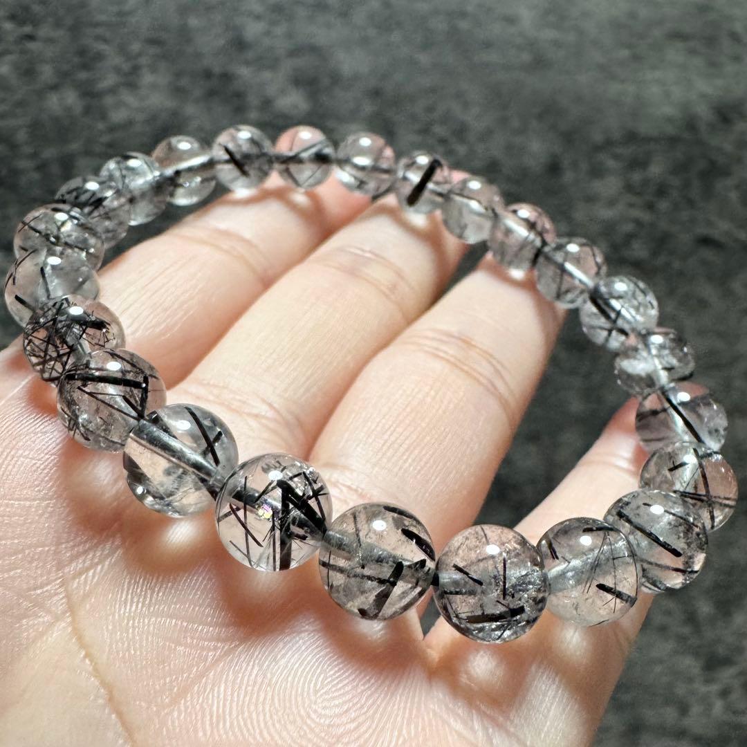 ブラックルチル 8mm ルチル 天然石 ブレスレット