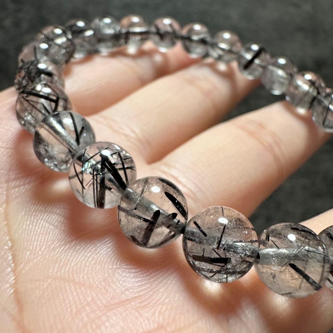 ブラックルチル 8mm ルチル 天然石 ブレスレット