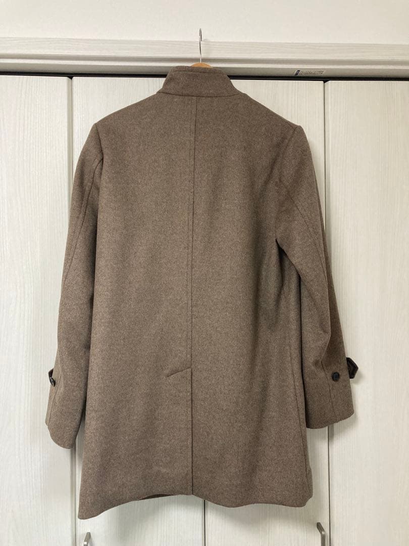 ブラウン スタンドカラー コート